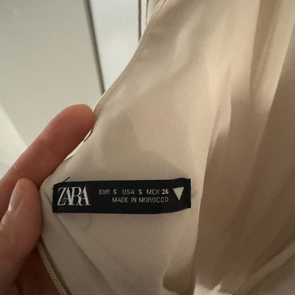 NEW WITH TAGS | Zara Satin Dress Pearl Gray - NWT | Small, SM - Picture 3 of 4